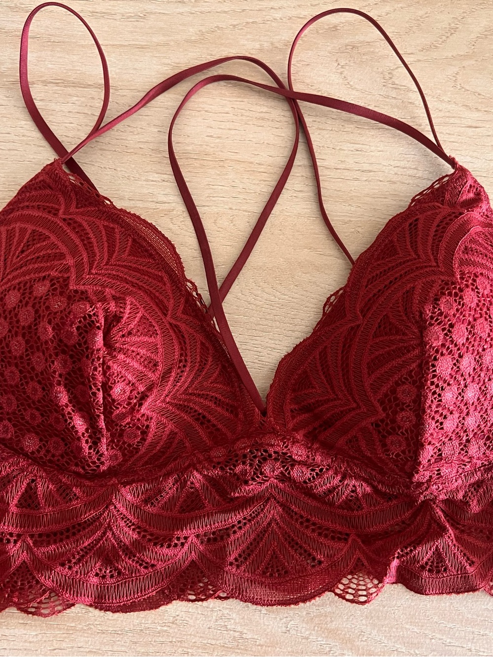 Auden Lace Bralette in Deep Wine Red